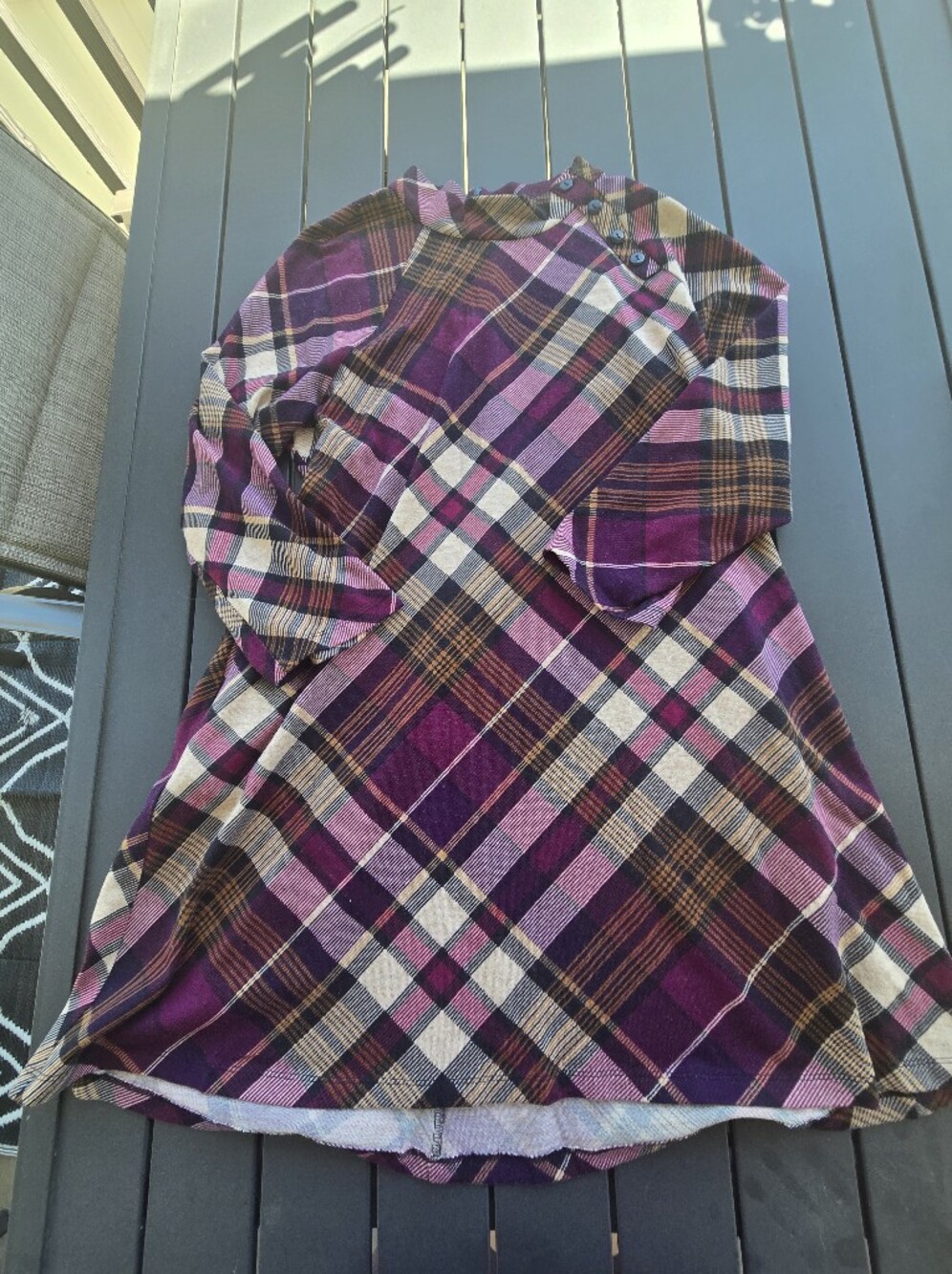 Jessica Howard Purple Plaid Mini Dress Size XL Long Sleeve